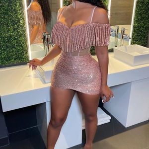 Tassel Decor Corset Sequin Party Dress (BRAND NEW)